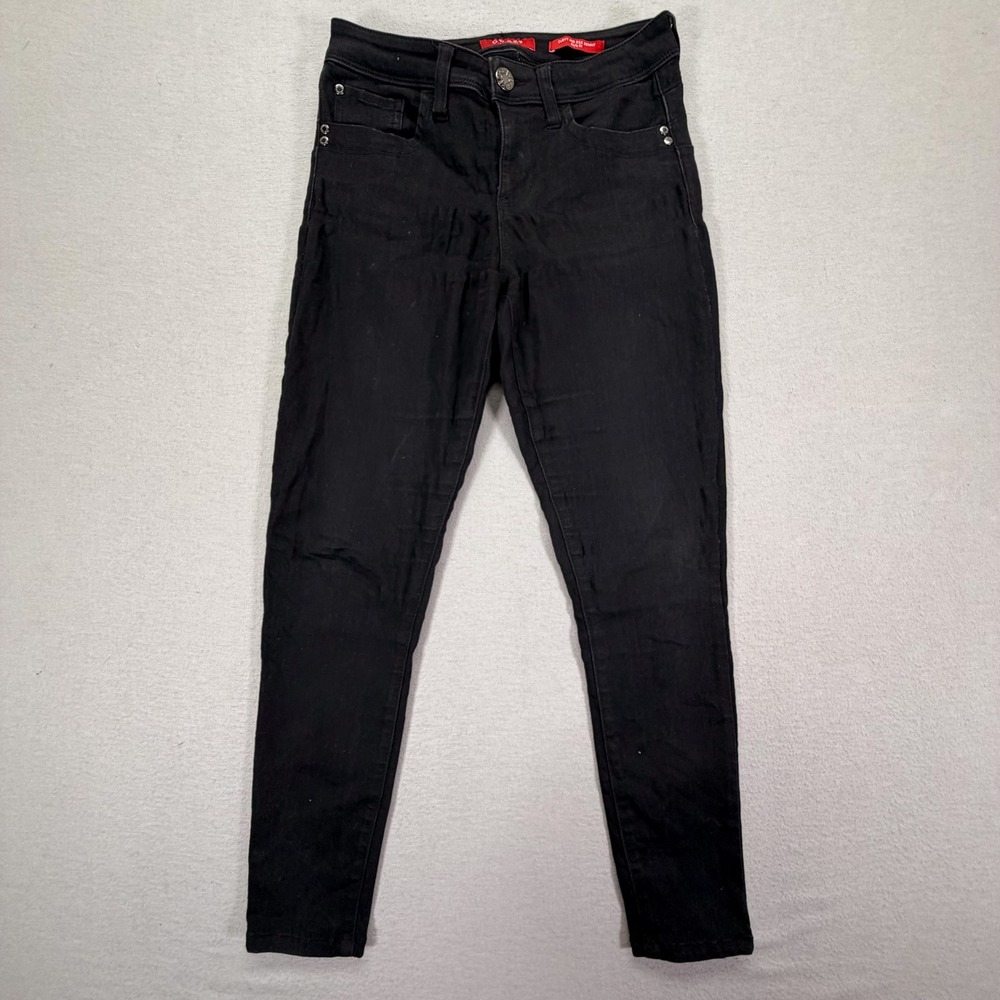 Guess Skinny Jeans Womens 26 Good Black Beyla‎ Curvy Mid Rise Rhinestone Rivet